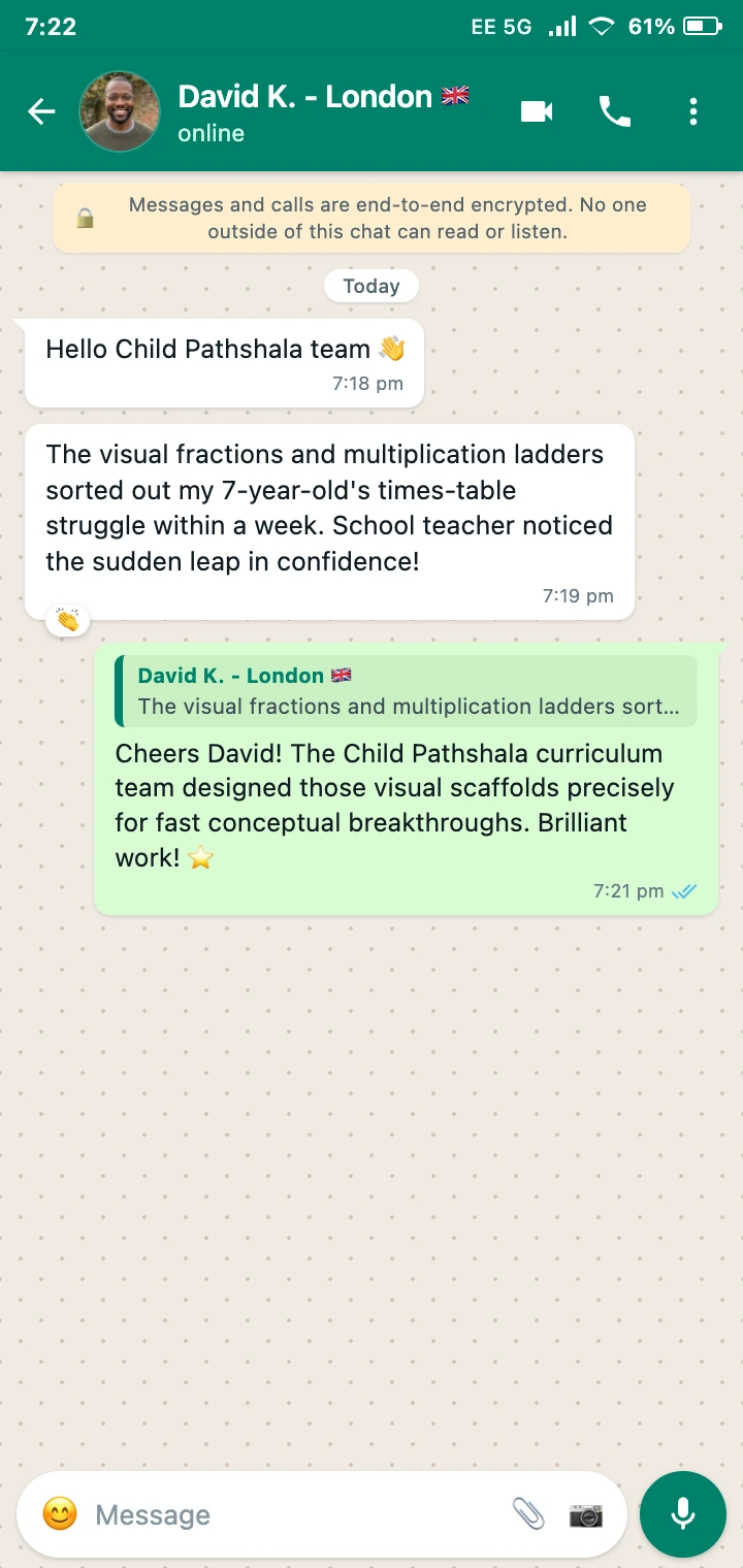 WhatsApp Review from David K., London