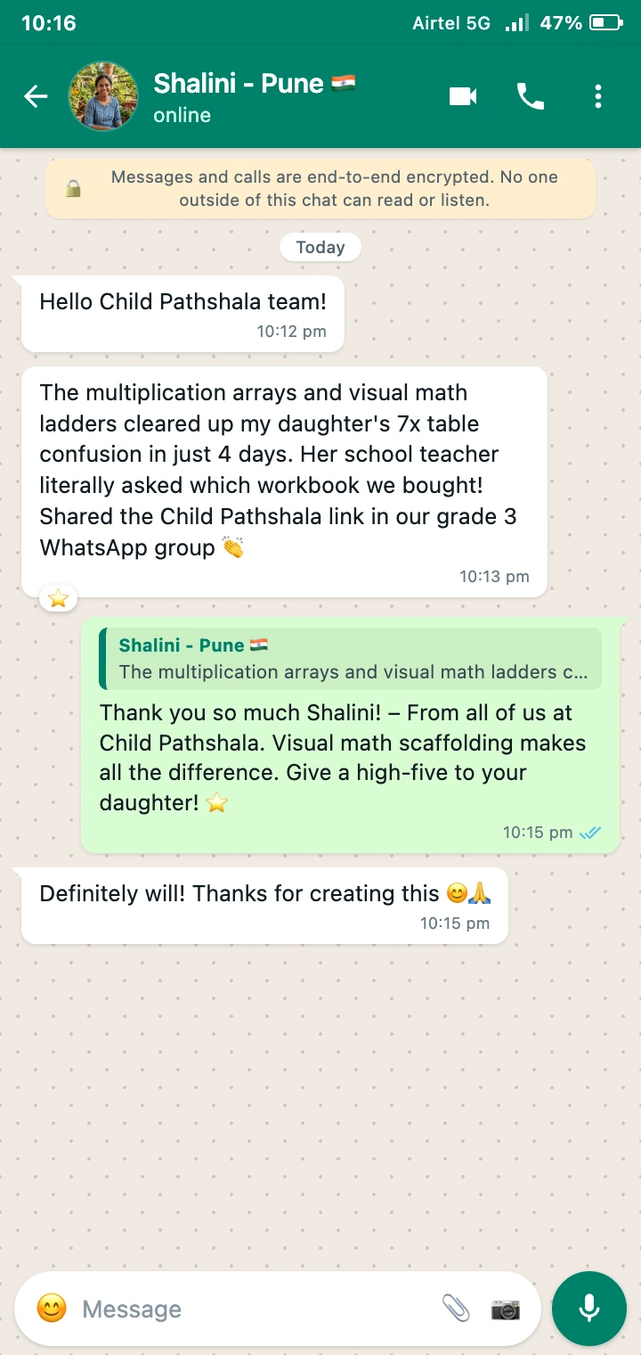 WhatsApp Review from Shalini, Pune