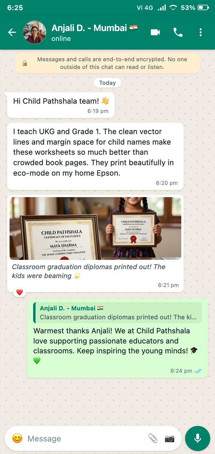 WhatsApp Review from Anjali, Mumbai