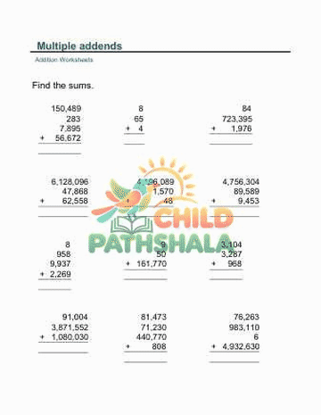 Live animated worksheet demonstration from Child Pathshala library