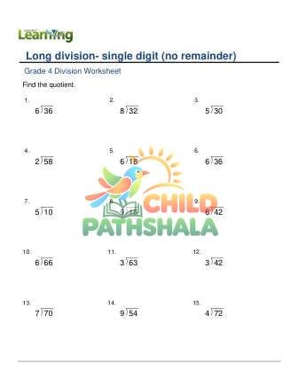 Long Division No Remainder F