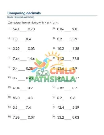 Preview of Compare Decimals Ojk