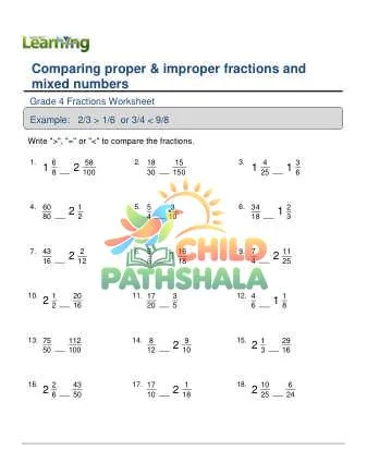 Preview of Comparing Fractions Improper Mixed