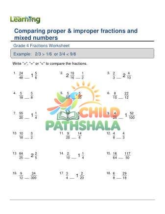Comparing Fractions Improper Mixed D