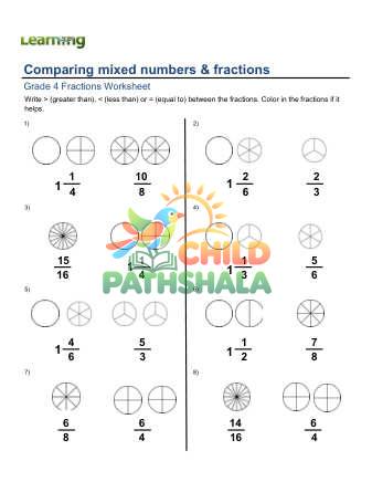 Preview of Comparing Mixed Numbers And Fractions C