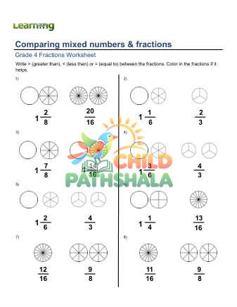 Preview of Comparing Mixed Numbers And Fractions D