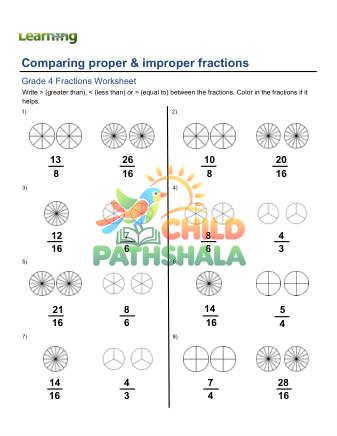 Preview of Comparing Proper And Improper Fractions C