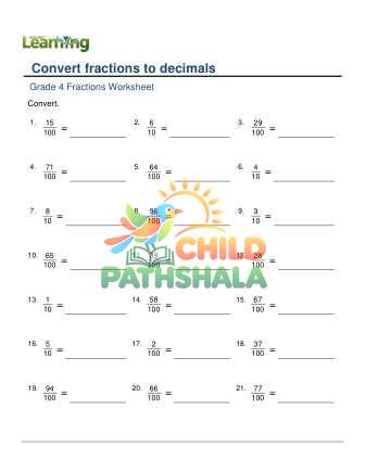 Preview of Fractions To Decimals B