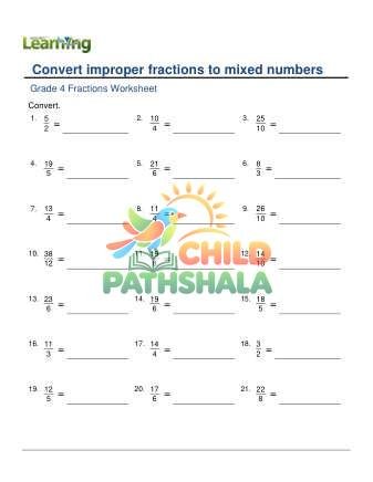 Improper Fractions To Mixed Numbers B