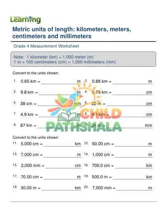 Preview of Metric Units Length Km M Cm Mm Decimals