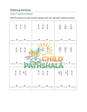 Preview of Ordering 3 Fractions