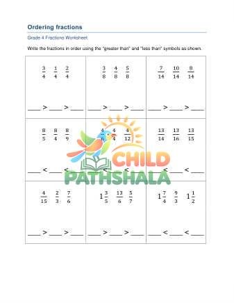 Ordering 3 Fractions C