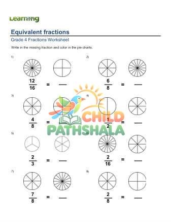 Preview of Writing Equivalent Fractions Pie Chart C