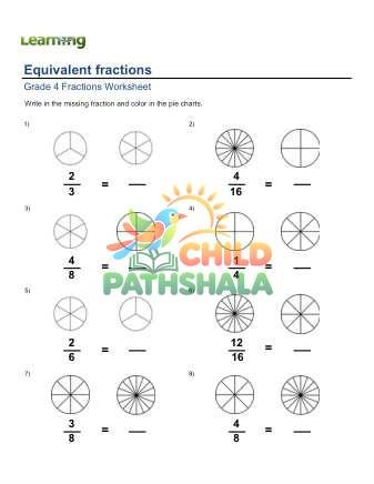 Preview of Writing Equivalent Fractions Pie Chart D