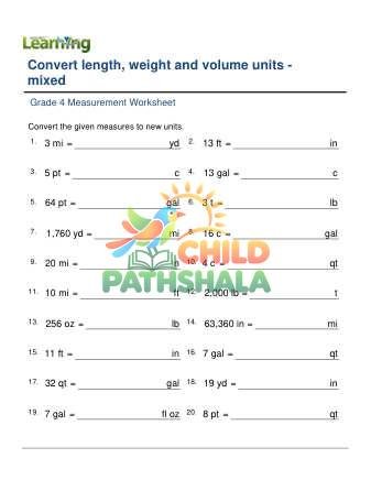 Convert Length Weight Volume Units F