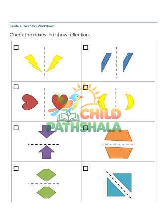 Geometry Reflections A Worksheet for Grade 4