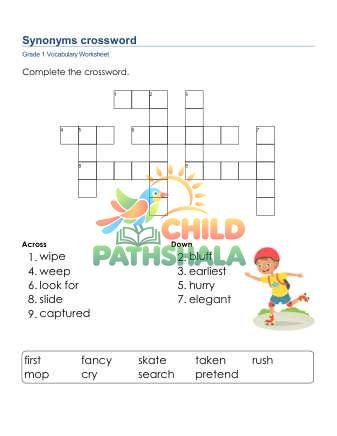 Preview of Synonyms Crossword 1