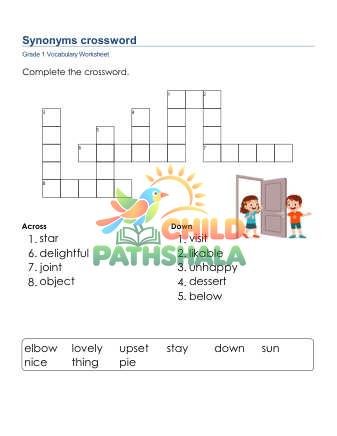 Preview of Synonyms Crossword 4