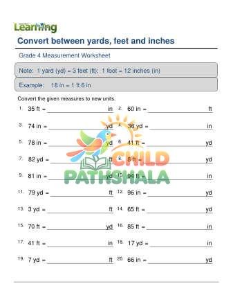 Converting Units Length Yards Feet Inches A