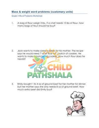 Preview of Mass Word Problems
