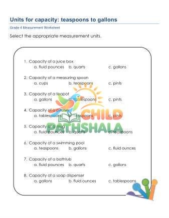 Preview of Measurement Units Of Capacity A