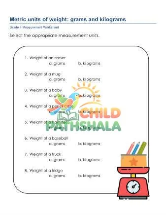 Preview of Measurement Units Of Weight Metric