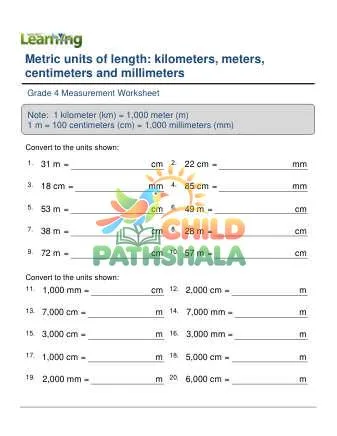 Preview of Metric Units Length Km M Cm Mm