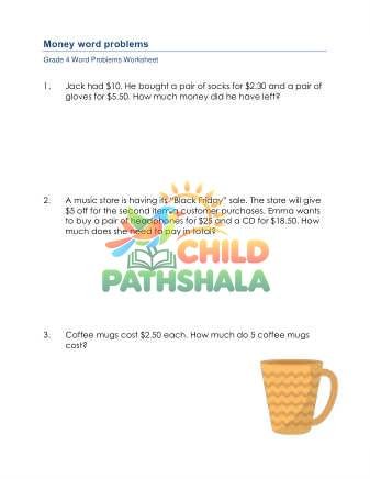 Money Word Problems A