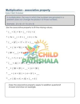 Preview of Multiplication Associative Property