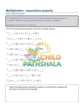 Multiplication Associative Property B