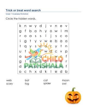 Preview of Trick Or Treat Word Search Lowercase