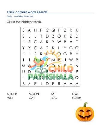 Preview of Trick Or Treat Word Search Uppercase