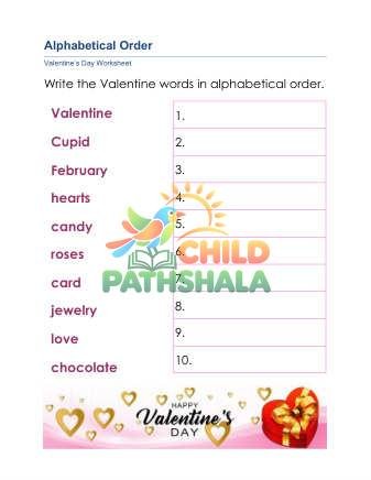 Preview of Valentine Alphabetical Order