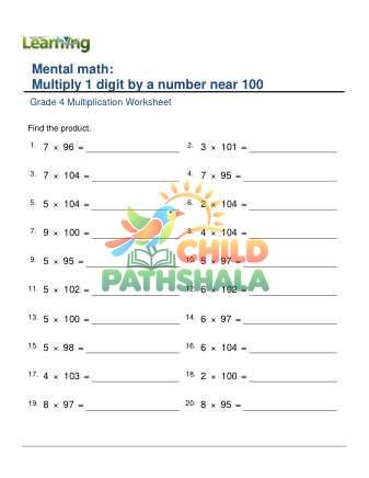 Multiply 1 Digit By Number Near 100 C