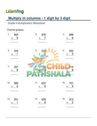 Multiply Columns 1 Digit 3 Digit A