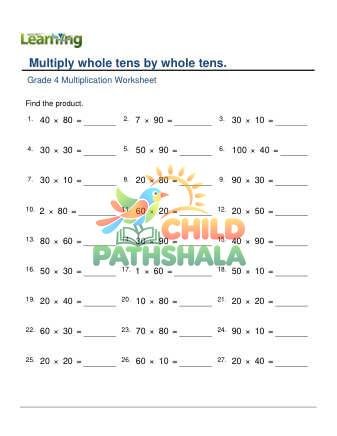 Multiply Whole Tens By Whole Tens A