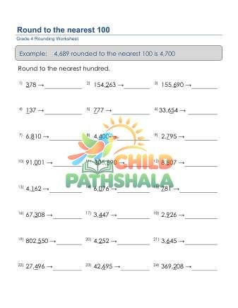 Preview of Round 4 Digit Numbers Nearest 100 C