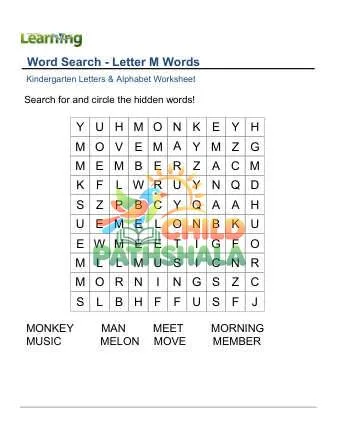 Preview of Word Search Letter M