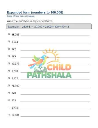 Preview of Write 5 Digit Number Expanded Form