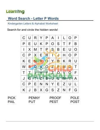 Preview of Word Search Letter P