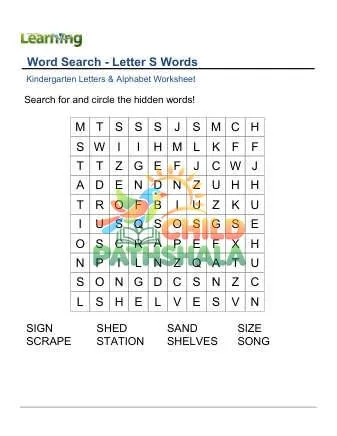 Preview of Word Search Letter S