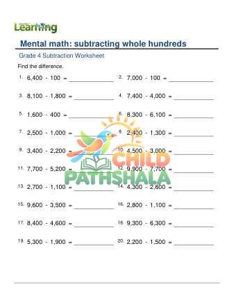 Subtract Whole Hundreds A