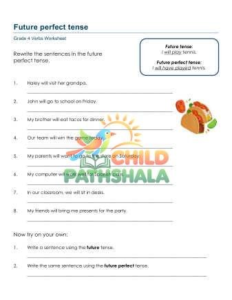 Future Perfect Tense A Worksheet for Grade 4