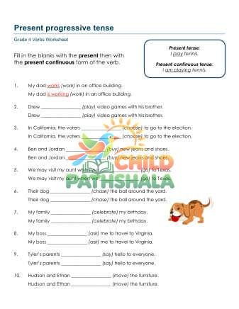 Preview of Present Progressive Tense B