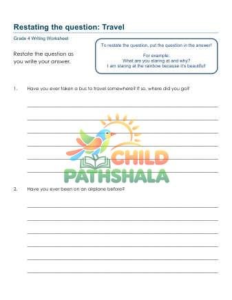 Restating The Question Tjz Worksheet for Grade 4