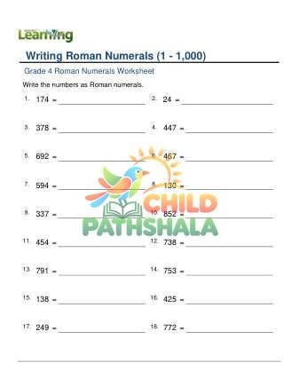 Roman Numerals Write 1 1000 D