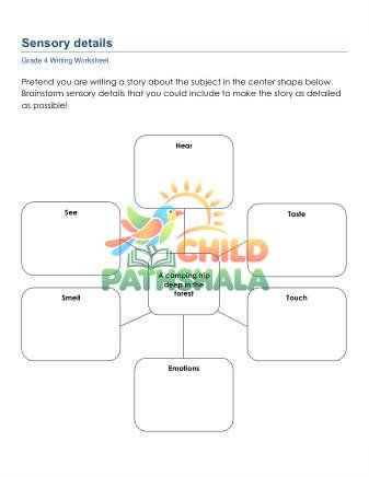 Sensory Details Worksheet for Grade 4