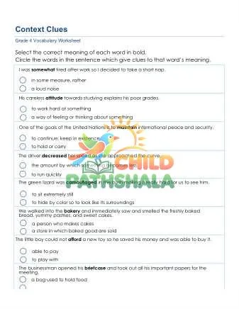 Preview of Words Context Clues