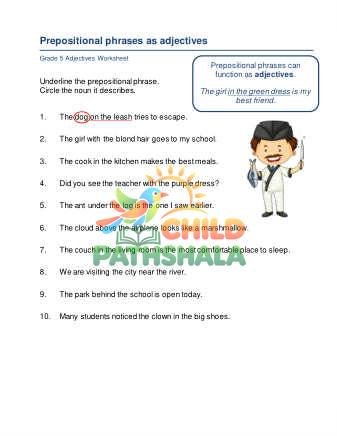 Preview of Prepositional Phrases Adjectives Adverbs A