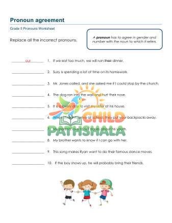 Preview of Pronoun Agreement A